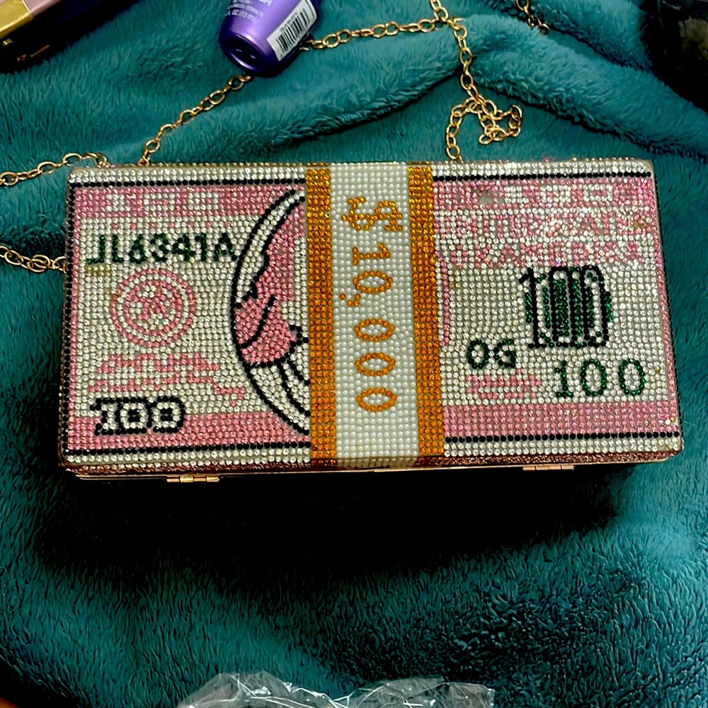 Pink bling Money purse